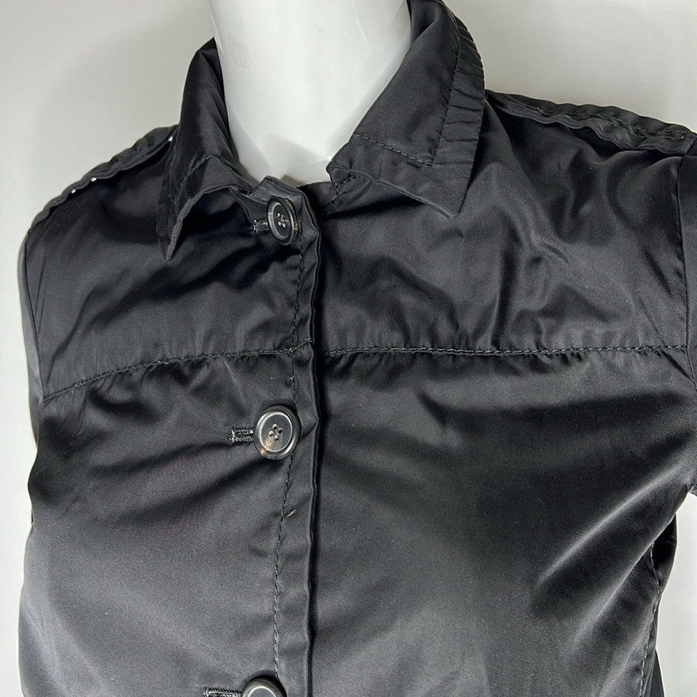 Prada Sz 38 Lightly Padded Black Structured Button Blazer Jacket - Picture 4 of 12